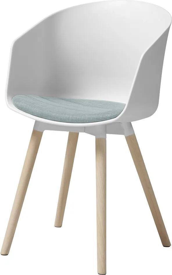 Dizajnová stolička Almanzo, biela / mätová