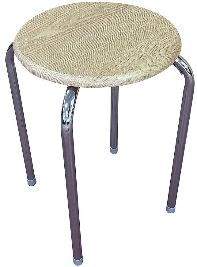 Taburetka DR-N-657 Axel 10896 chróm/prirodzené