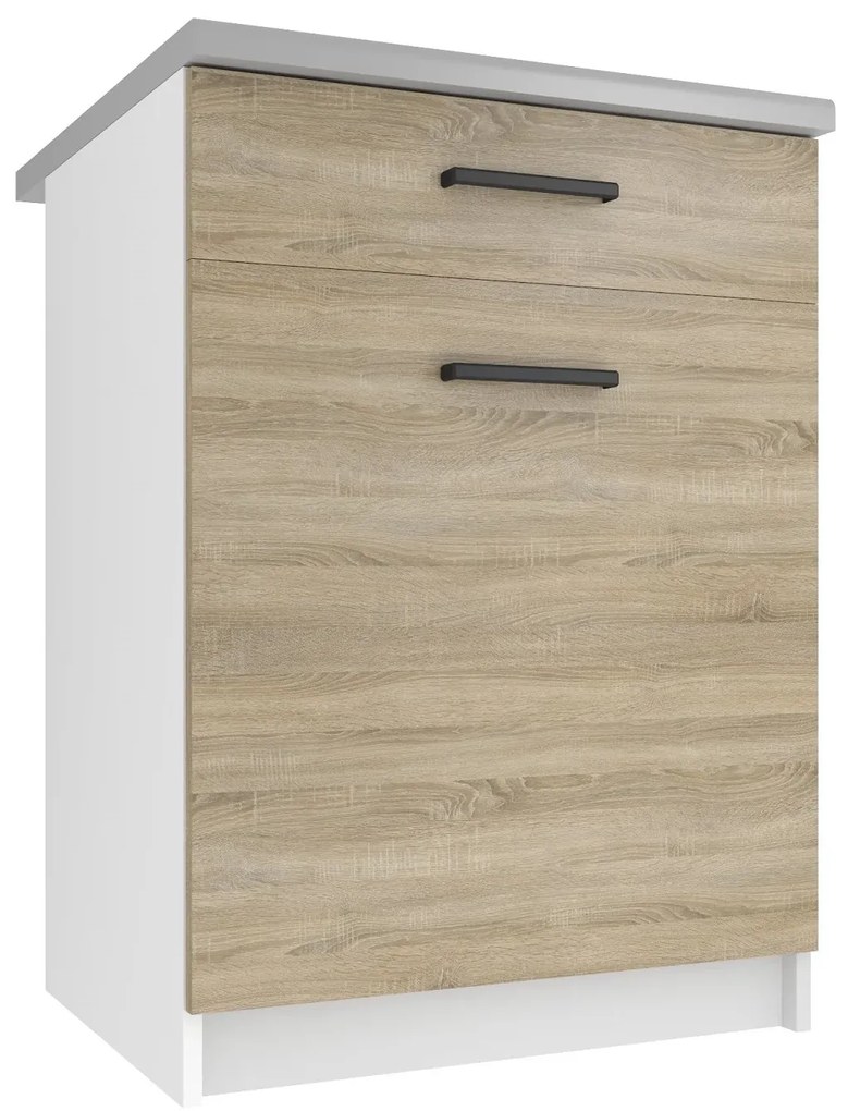 Kuchynská skrinka Belini spodná so zásuvkami 60 cm dub sonoma s pracovnou doskou TOR SDSZ1-60/0/WT/DS/0/B1