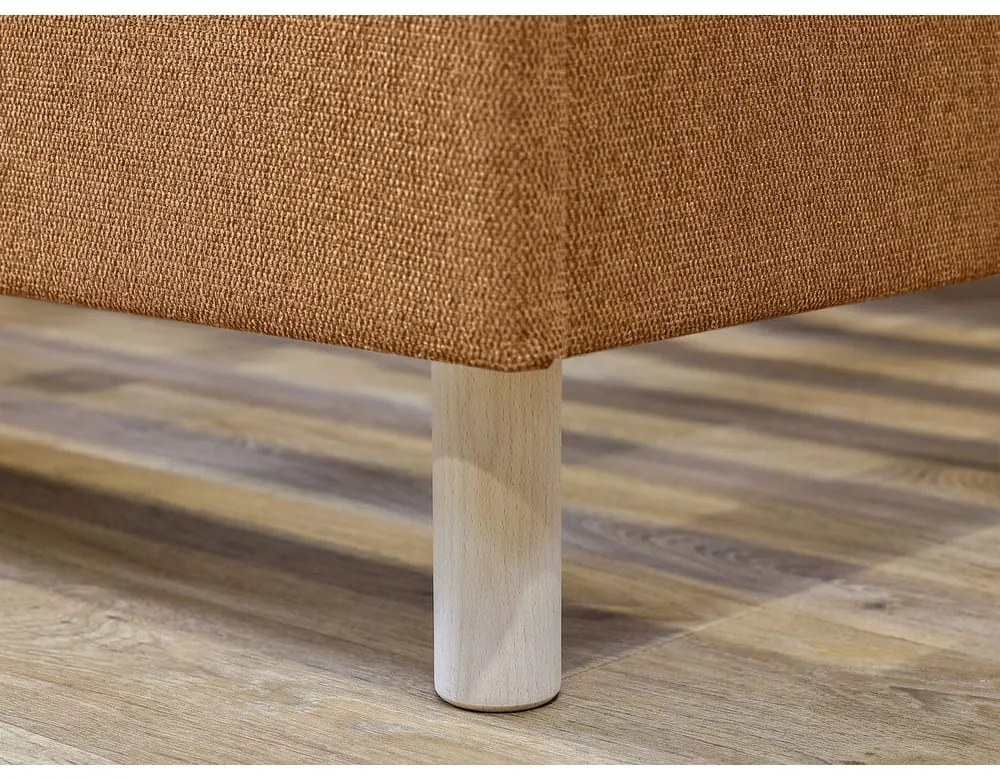 Oranžová čalúnená dvojlôžková posteľ s roštom 140x190 cm Romane – Bobochic Paris