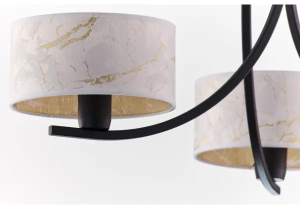 Jupiter 2103 - Luster na reťazi ARTHUR 3xE27/15W/230V biela/čierna/mramorový dekor