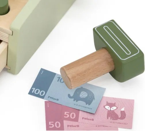Drevená pokladňa Viga 44244 PolarB zelená