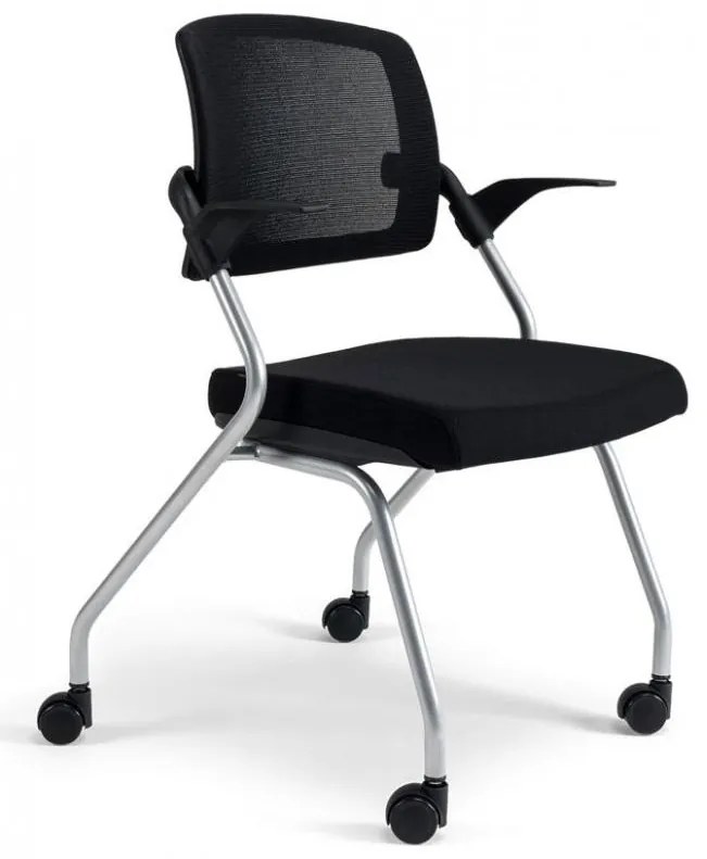 BESTUHL Konferenčná rokovacia stolička U20 BLACK čierna na kolieskách