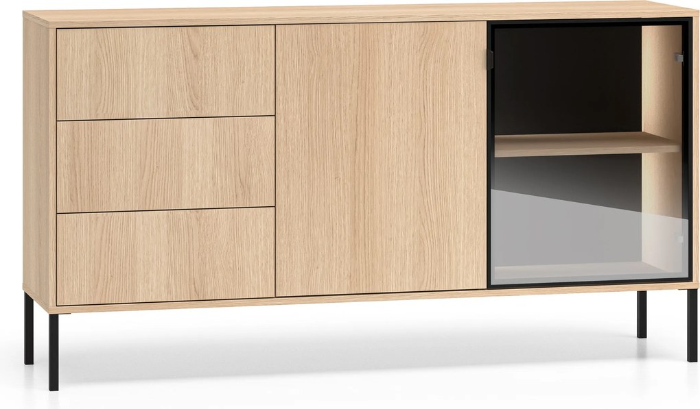 Komoda Harmona 160 cm s osvetlením - dub lindberg