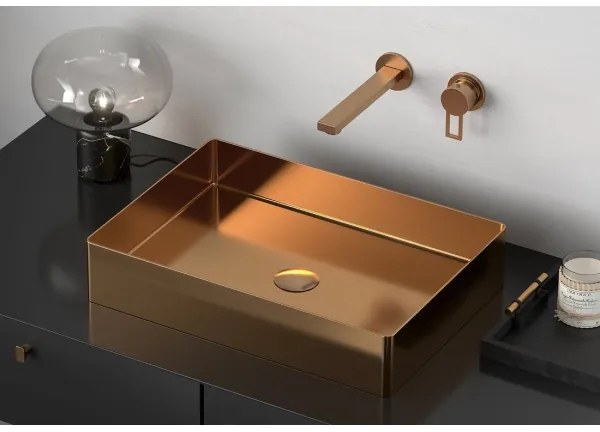 Sapho - Umývadlo na dosku AURUM 50x35 cm matné medené