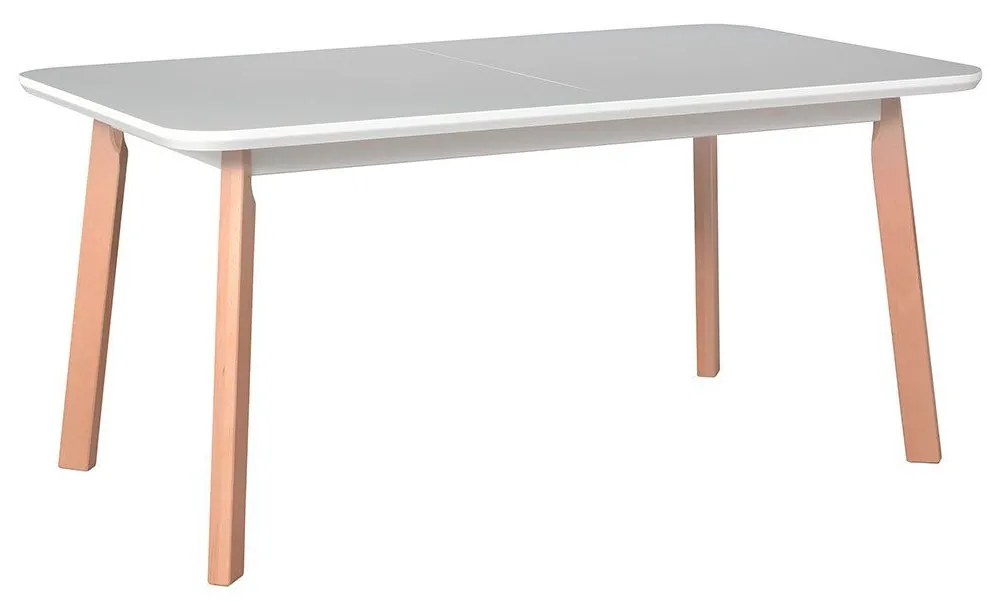 Stôl Harry 90 x 160/200 VIII, Morenie: biela, Farby nožičiek: čierna