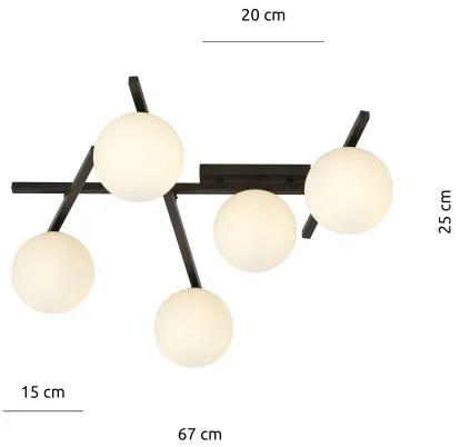 Stropné svietidlo SMART 5xE14/10W/230V čierna/biela