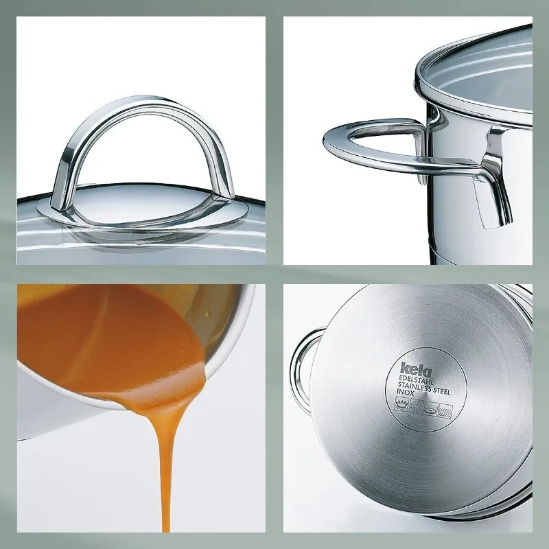 Kela Hrniec naparovací s pokrievkou nehrdz. oceľ CALIN, 20 cm