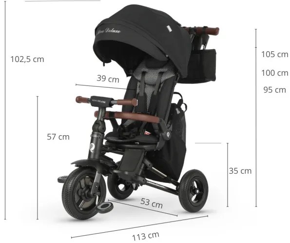 Detská trojkolka Nova Deluxe čierna