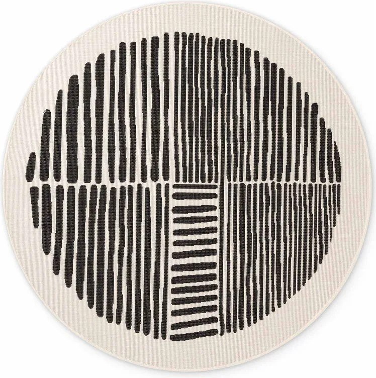 Čierny/krémový okrúhly vnútorný a vonkajší koberec ø 200 cm Haringey Bounds – Ted Baker