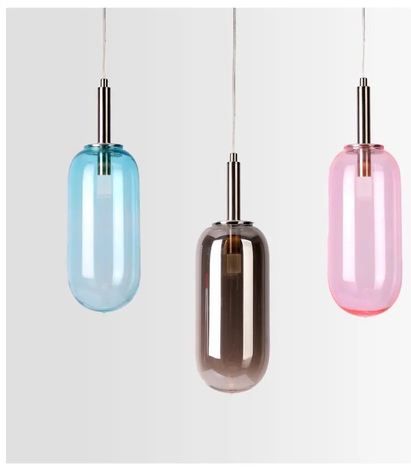 Modré LED závesné svietidlo so skleneným tienidlom ø 13 cm Fiuggi – Candellux Lighting