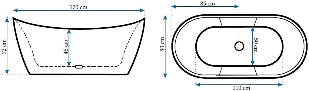 Voľne stojaca vaňa Rea Ferrano