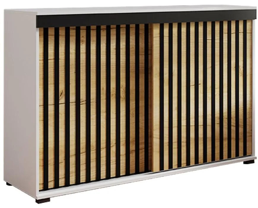 Komoda Malani duplo 120 biela+craft+čierna