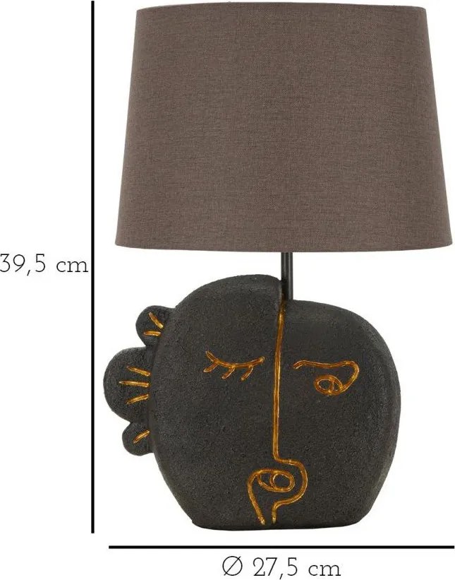 Hnedá stolová lampa s textilným tienidlom (výška 39,5 cm) Tribal – Mauro Ferretti
