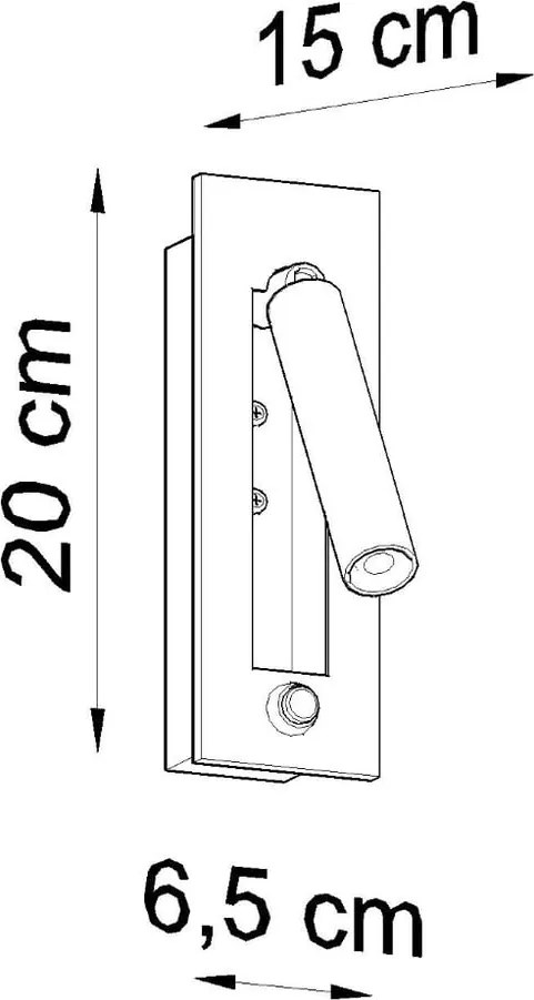 Čierne kovové nástenné svietidlo Chimery – Sollux