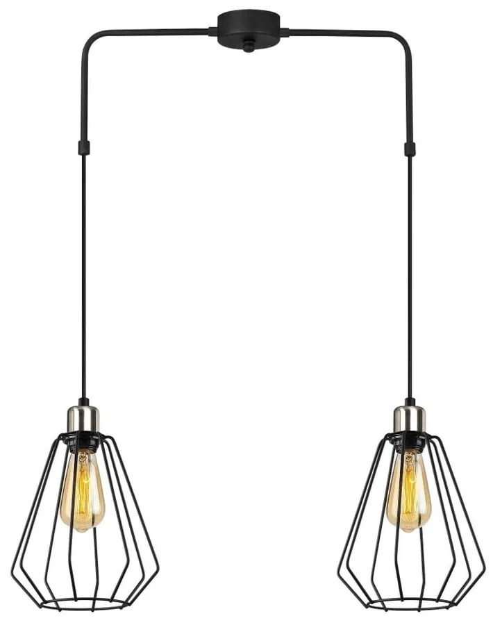 Čierne kovové závesné svietidlo Opviq lights Straton