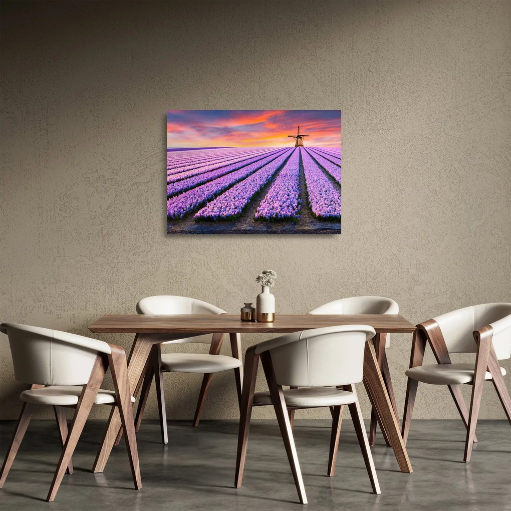 Sklenený obraz - kvetinová farma (70x50 cm)