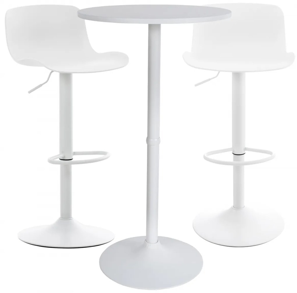 Design-Shop Súprava barových stoličieka a stola Medora (SET 2+1) - biela
