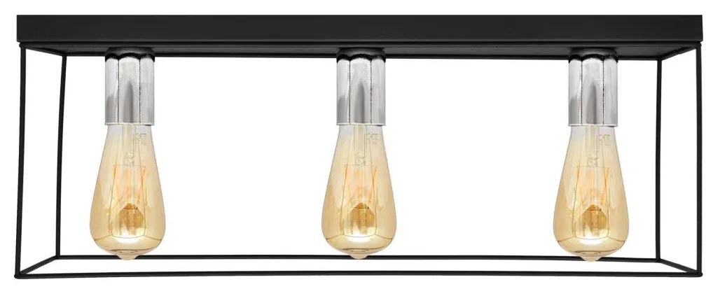 Stropné svietidlo FINN 3xE27/15W/230V čierna/chróm