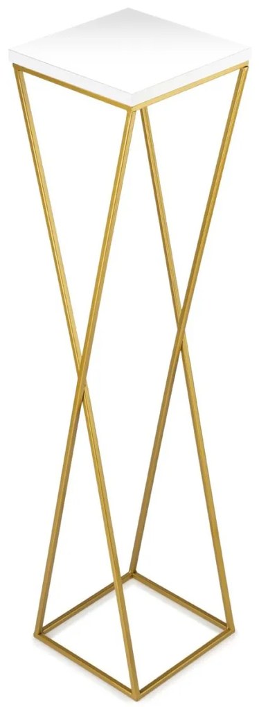 Kvetinový stojan LOFT 70 cm zlatý/biely