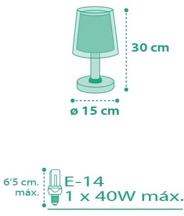 Dalber D-80221T - Detská lampička VICHY 1xE14/40W/230V