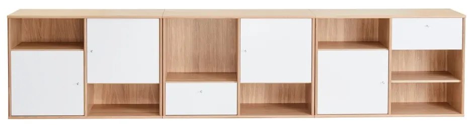 Biela nízka komoda v dekore duba 267x61 cm Mistral - Hammel Furniture