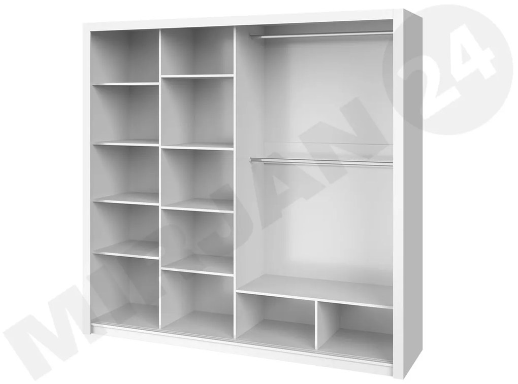 Spálňa Kler VIII, Farby: biela / biely + ekokoža soft 017 pik