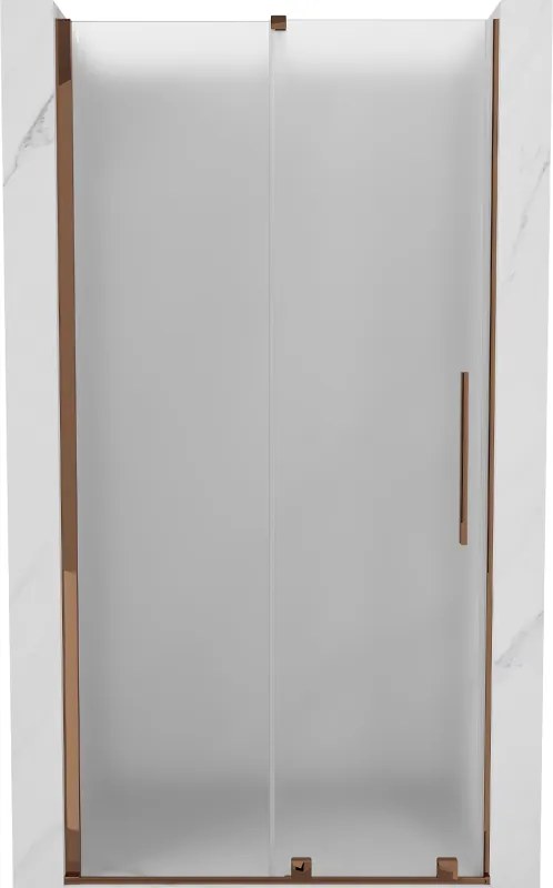 Mexen Velar, posuvné sprchové dvere do otvoru 100 cm, 8mm sklo námraza, ružové zlato, 871-100-000-31-60