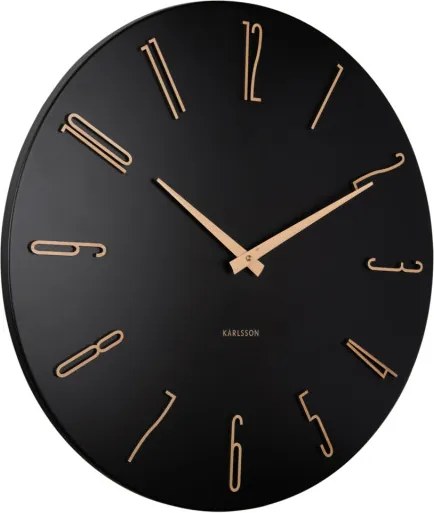 Nástenné hodiny Karlsson KA6073BK Esmerado čierne 60 cm – tichý chod