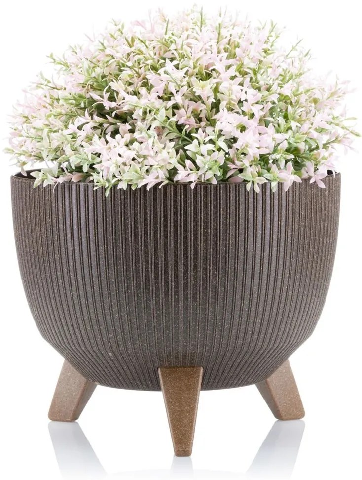 PLASTOVÝ KVETINÁČ ROSA LINEA ECO 18X29 CM HNEDÁ