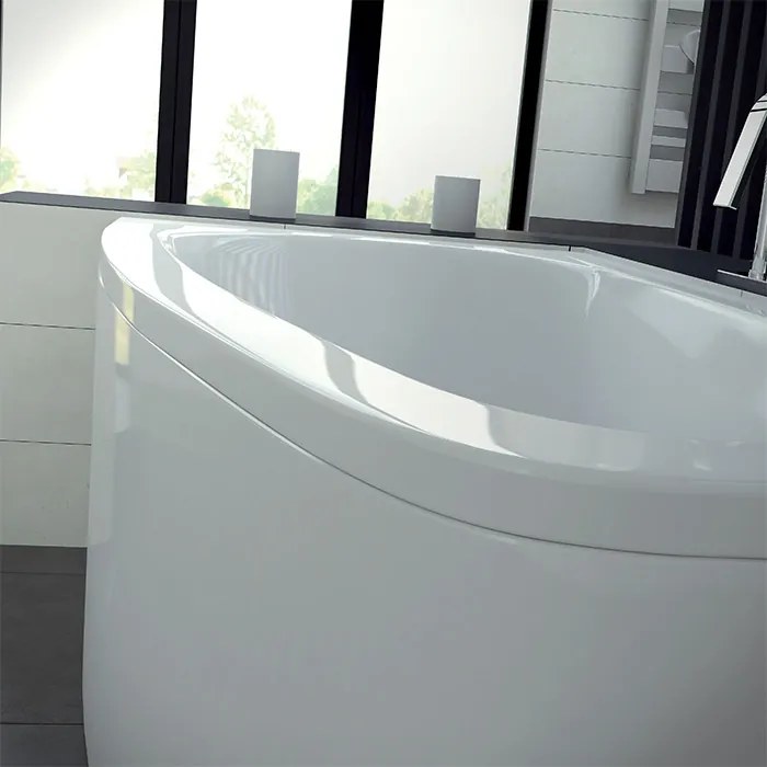 Besco Akrylátová asymetrická vaňa Luna 150x80 BESCO-Farba: Biela, BESCO-Orientácia: Ľavá