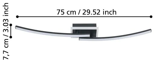 Eglo 901217 - LED Stropné svietidlo LUNGOLAGO LED/12W/230V 4000K čierna