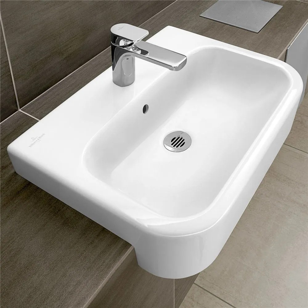 VILLEROY &amp; BOCH Architectura polozápustné umývadlo s otvorom, s prepadom, 550 x 430 mm, biela alpská, 41905501