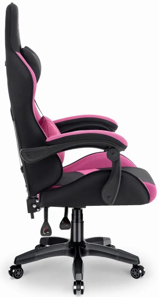 Herné kreslo Rainbow Pink-Black Mesh