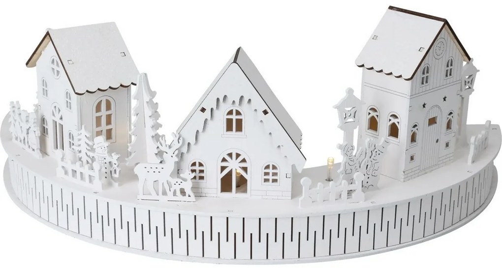 LED Zimné mestečko biela, 10x LED, 40 cm, 2x AA