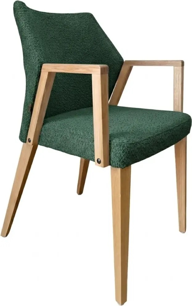 Čalúnené polo-kreslo ZORA s dubovými nohami a podrúčkami, 56x60x87 cm Catch-Me12