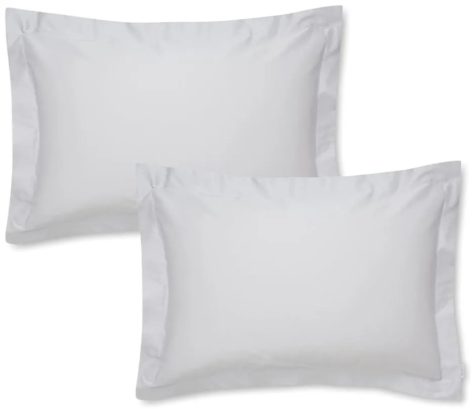 Súprava 2 sivých obliečok na vankúš z bavlneného saténu Bianca Oxford, 50 x 75 cm