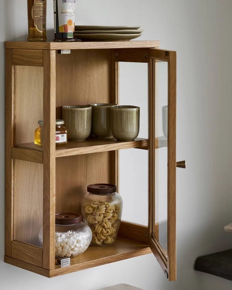 Závesná vitrína v prírodnej farbe 40x60x20 cm Zamora – House Nordic