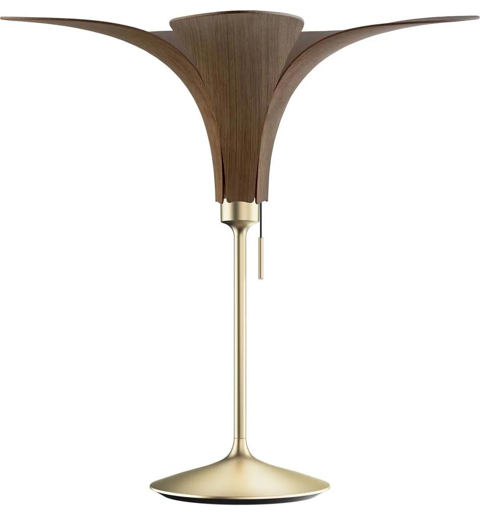 UMAGE Jazz stolová lampa, tmavý dub, mosadz