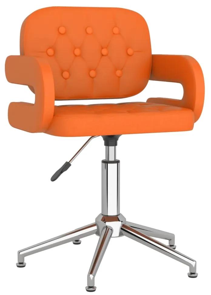 Otočná kancelárska stolička oranžová umelá koža 3089223