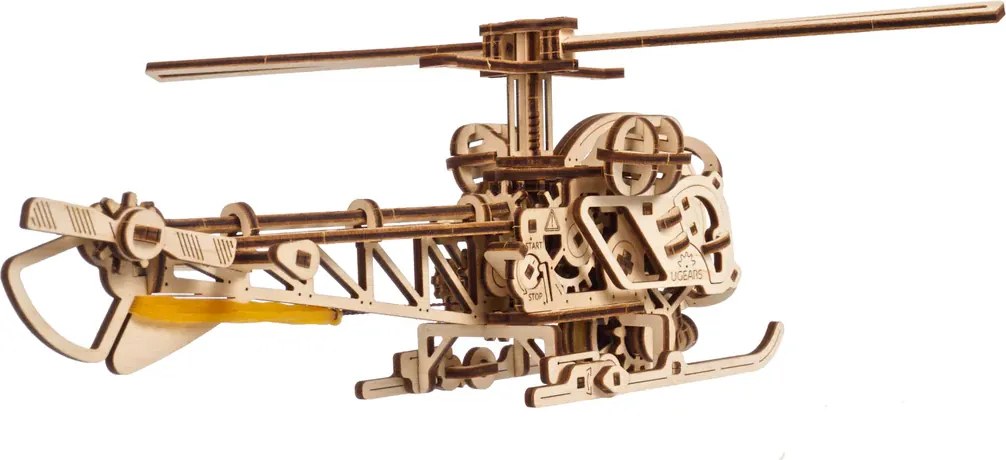 Ugears 3D mechanické puzzle Mini helikoptéra 167 ks