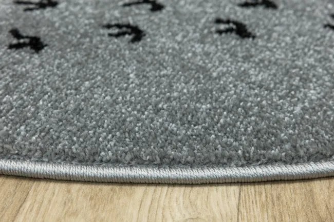 Koberec Lima M133A svetlosivý / čierny kruh