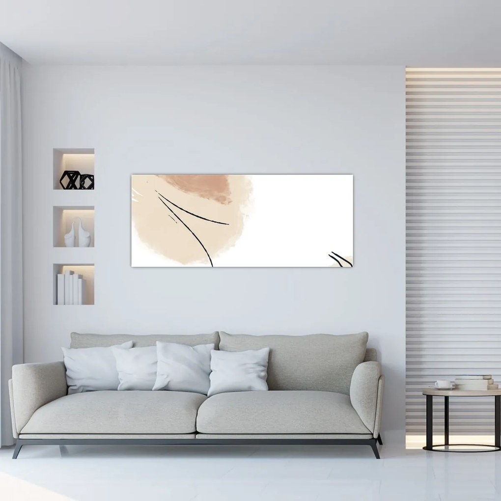 Obraz - Biela abstrakcia (120x50 cm)