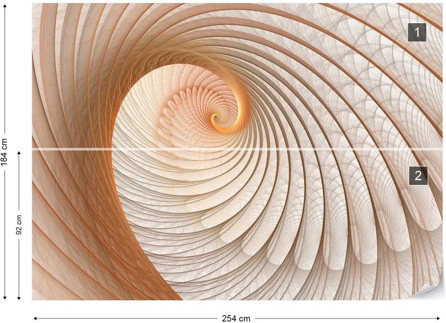 Fototapeta GLIX - Abstract Swirl Beige + lepidlo ZADARMO Vliesová tapeta  - 254x184 cm