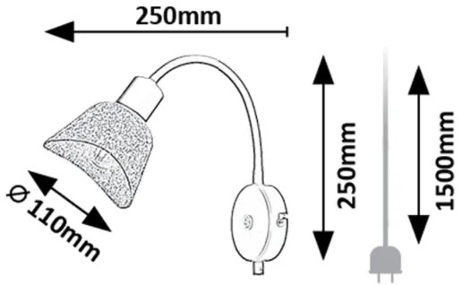 Rabalux 73009 - Nástenné bodové svietidlo FARELIA 1xE14/10W/230V