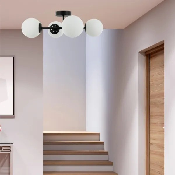 Prisadený luster MADDIE 4xE14/5W/230V čierny