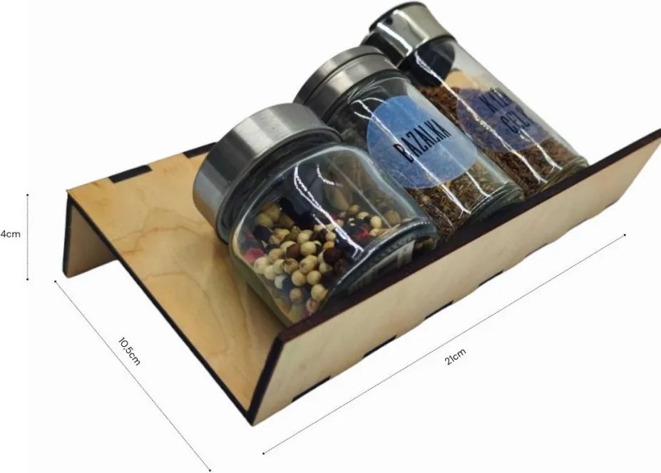 Orion Sada 16ks koreničiek PIMEN 80ml + 4ks organizér na koreničky VASKY (nízky) + sada 24ks štítkov