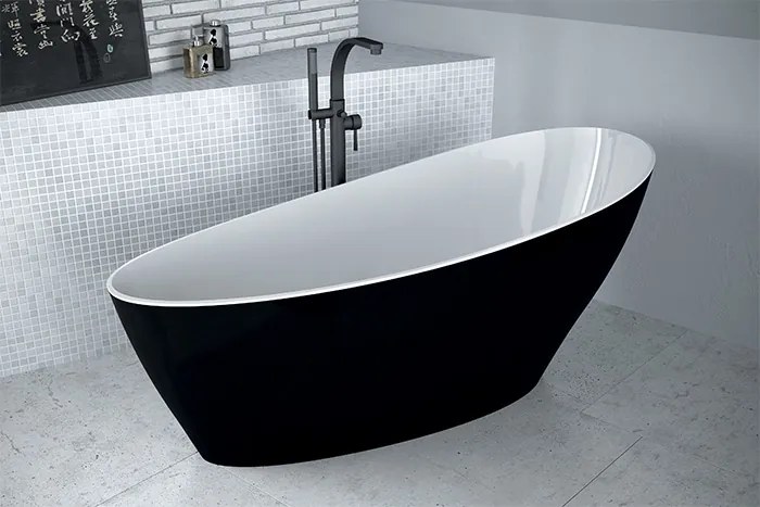 Besco Voľne stojaca vaňa z liateho mramoru Keya BW 165x70 BESCO-Typ výpuste: Click-Clack štandard, chróm, BESCO-Rozmery: 163,5x70,5, BESCO-Farba: Bie…