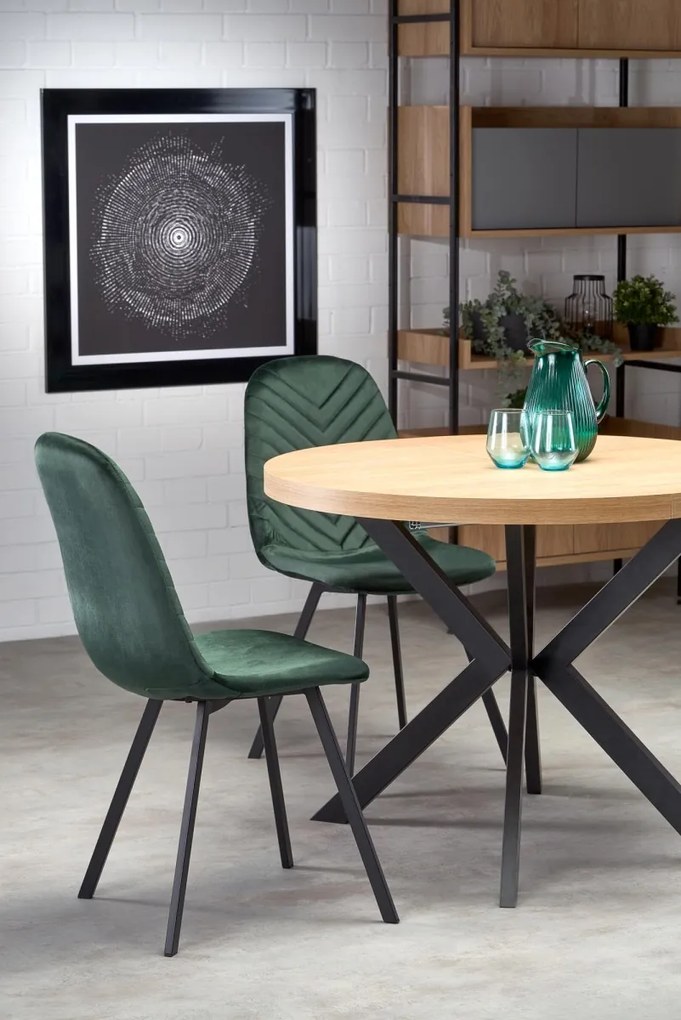 Jídelní rozkládací stůl Peroni 100/250 cm dub craft zlatý/černý