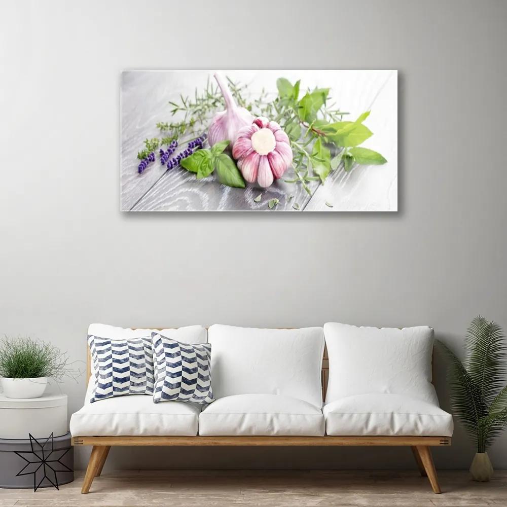 Obraz plexi Cesnak byliny do kuchyne 100x50 cm
